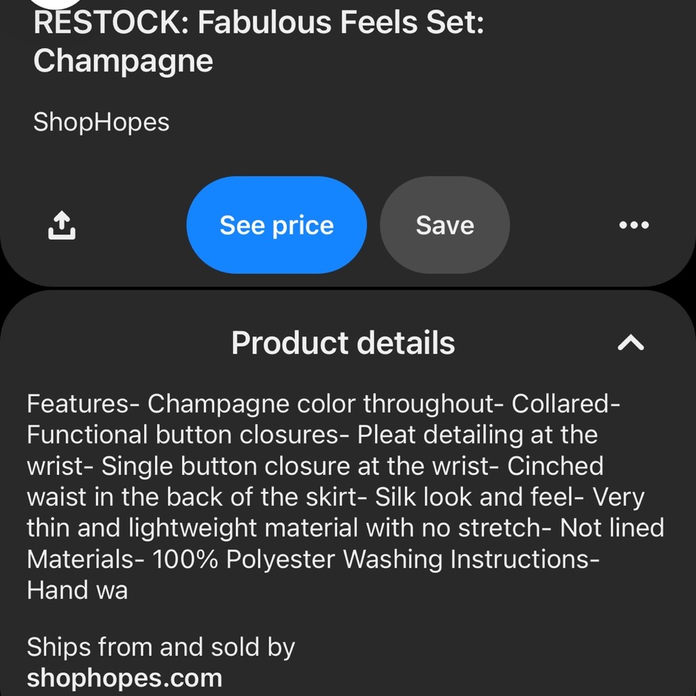 NWT Oversized button down + Skirt Set | Small - Picture 8 of 8
